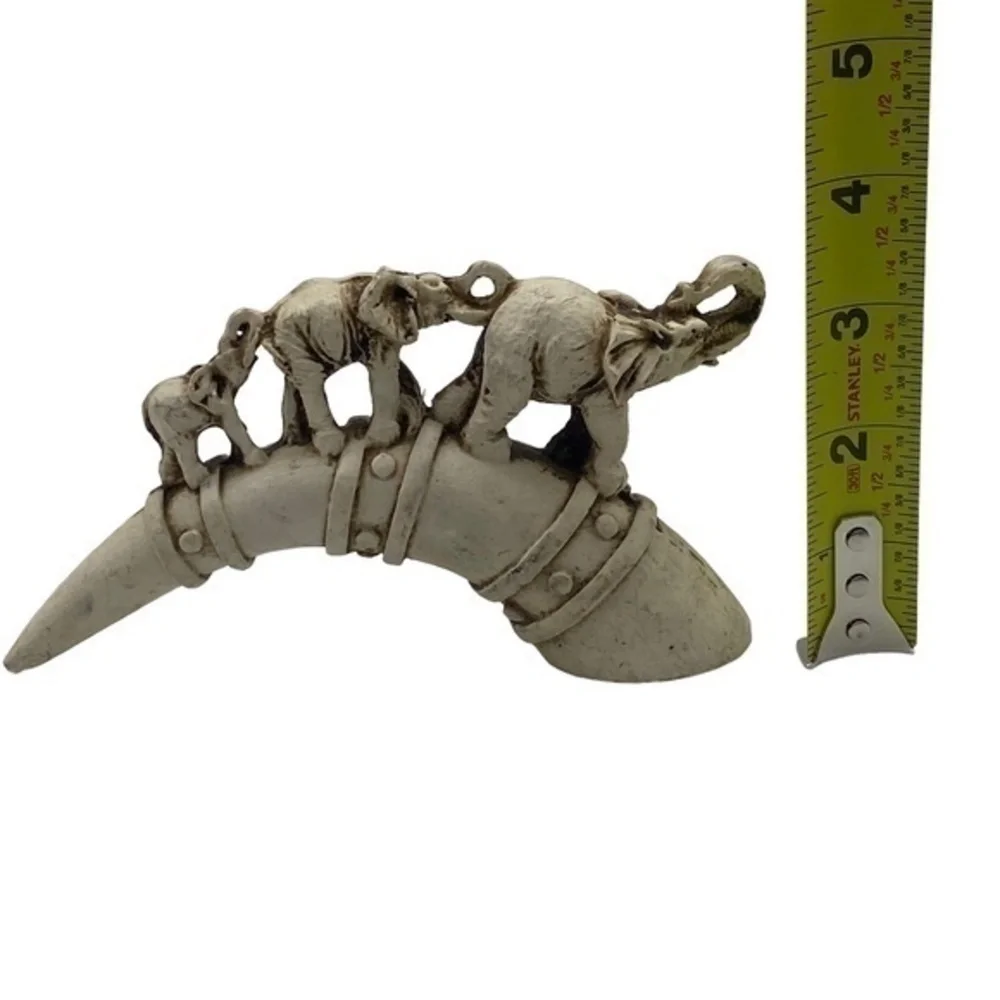 Elephants Family in a Line Ceramic Figurine